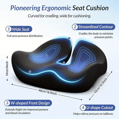 Ergonomic Memory Foam Seat Cushion — وسادة مقعد مريحة من الإسفنج الذكي