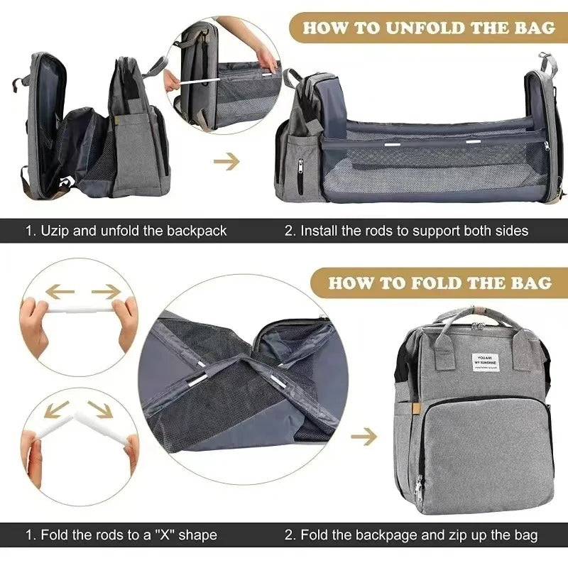 Baby Bed Backpack – حقيبة أمومة بسرير أطفال