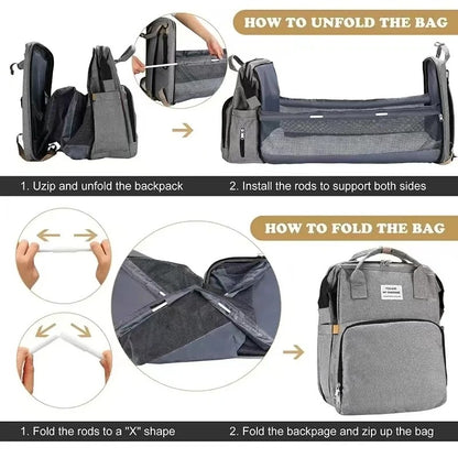 Baby Bed Backpack – حقيبة أمومة بسرير أطفال